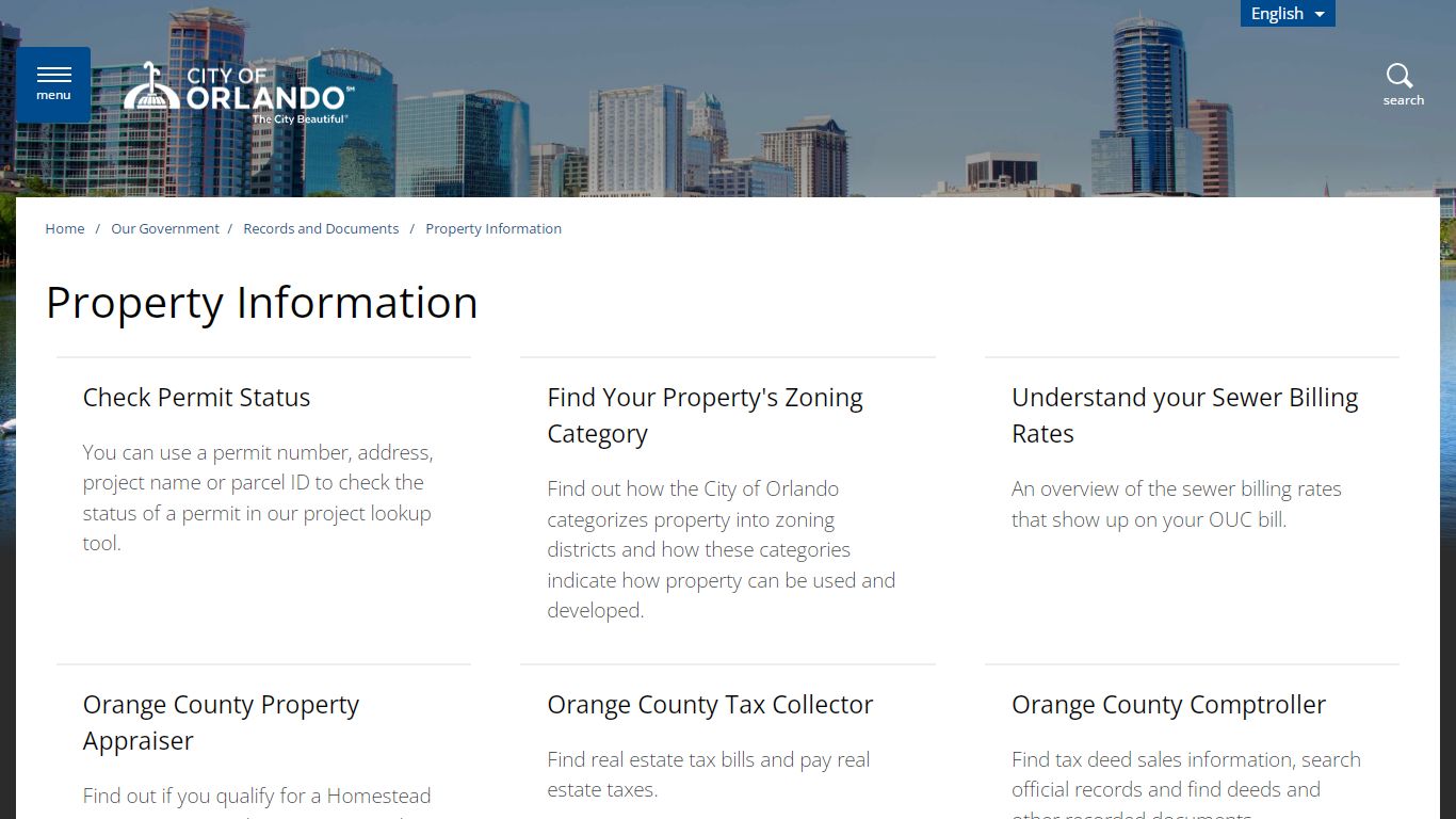 Property Information - City of Orlando - Orlando, Florida